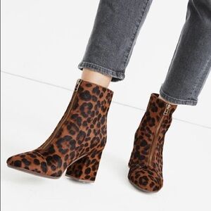 Madewell The Amalia Zip Boot in Leopard Calf Hair